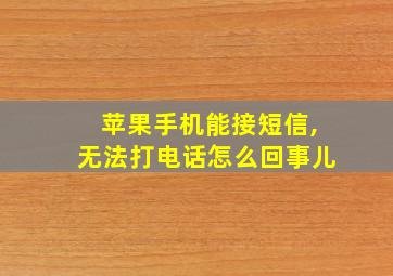 苹果手机能接短信,无法打电话怎么回事儿