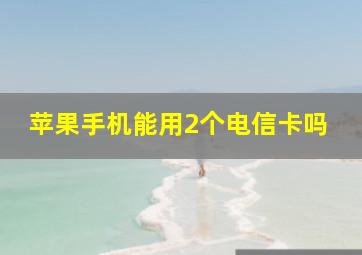 苹果手机能用2个电信卡吗