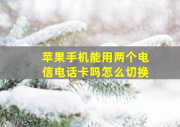 苹果手机能用两个电信电话卡吗怎么切换