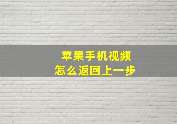 苹果手机视频怎么返回上一步