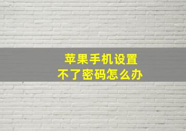 苹果手机设置不了密码怎么办