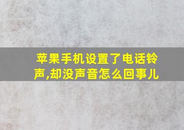 苹果手机设置了电话铃声,却没声音怎么回事儿