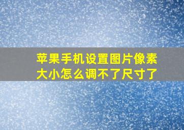 苹果手机设置图片像素大小怎么调不了尺寸了