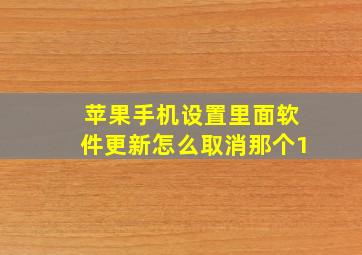 苹果手机设置里面软件更新怎么取消那个1