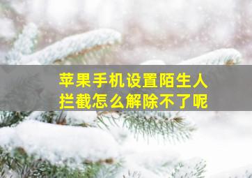 苹果手机设置陌生人拦截怎么解除不了呢