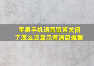 苹果手机语音留言关闭了怎么还显示有消息提醒