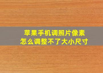 苹果手机调照片像素怎么调整不了大小尺寸