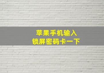 苹果手机输入锁屏密码卡一下