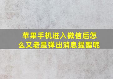 苹果手机进入微信后怎么又老是弹出消息提醒呢