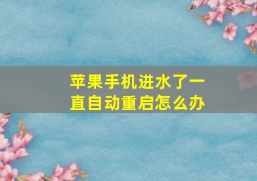 苹果手机进水了一直自动重启怎么办