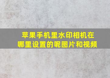 苹果手机里水印相机在哪里设置的呢图片和视频