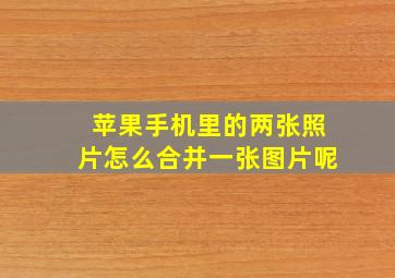 苹果手机里的两张照片怎么合并一张图片呢