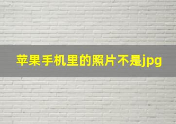 苹果手机里的照片不是jpg