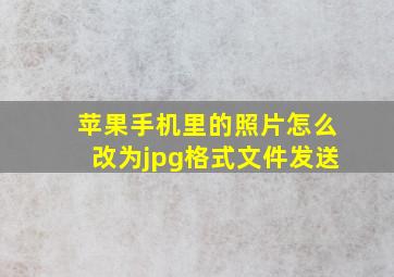 苹果手机里的照片怎么改为jpg格式文件发送