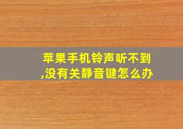 苹果手机铃声听不到,没有关静音键怎么办