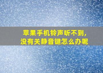 苹果手机铃声听不到,没有关静音键怎么办呢