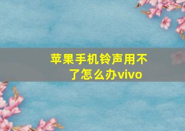 苹果手机铃声用不了怎么办vivo