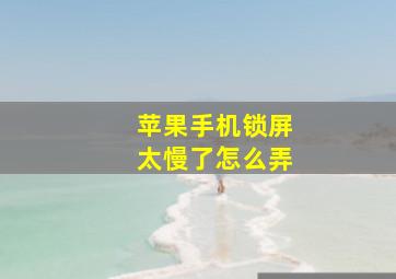 苹果手机锁屏太慢了怎么弄