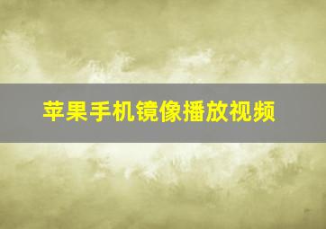 苹果手机镜像播放视频