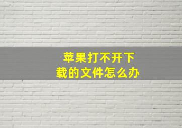 苹果打不开下载的文件怎么办