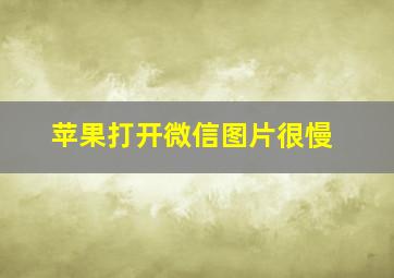 苹果打开微信图片很慢