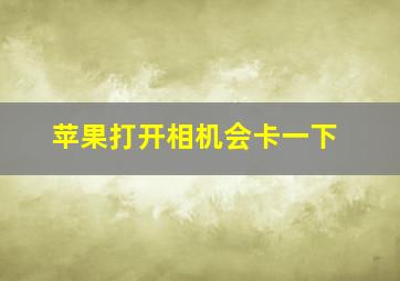 苹果打开相机会卡一下