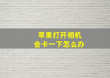 苹果打开相机会卡一下怎么办