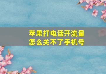 苹果打电话开流量怎么关不了手机号