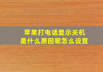 苹果打电话显示关机是什么原因呢怎么设置