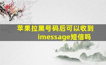 苹果拉黑号码后可以收到imessage短信吗