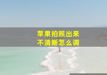 苹果拍照出来不清晰怎么调