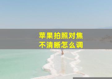 苹果拍照对焦不清晰怎么调