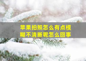 苹果拍照怎么有点模糊不清晰呢怎么回事