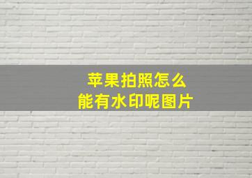 苹果拍照怎么能有水印呢图片