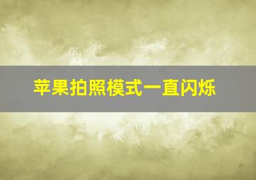 苹果拍照模式一直闪烁