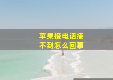 苹果接电话接不到怎么回事