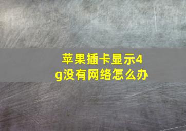 苹果插卡显示4g没有网络怎么办