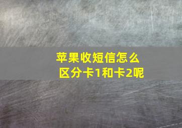 苹果收短信怎么区分卡1和卡2呢