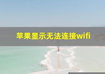 苹果显示无法连接wifi