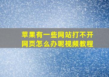 苹果有一些网站打不开网页怎么办呢视频教程