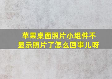 苹果桌面照片小组件不显示照片了怎么回事儿呀