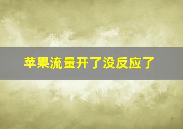 苹果流量开了没反应了