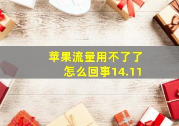 苹果流量用不了了怎么回事14.11