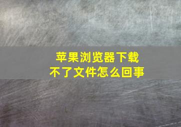 苹果浏览器下载不了文件怎么回事