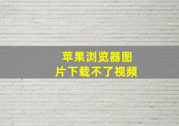 苹果浏览器图片下载不了视频