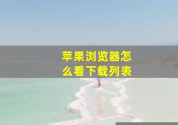 苹果浏览器怎么看下载列表