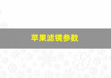 苹果滤镜参数