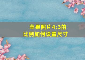 苹果照片4:3的比例如何设置尺寸