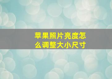 苹果照片亮度怎么调整大小尺寸