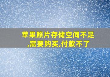 苹果照片存储空间不足,需要购买,付款不了